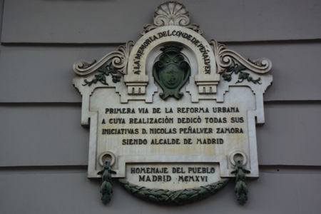 Placa conmemoritiva al Conde de Peñalver en la Gran Vía