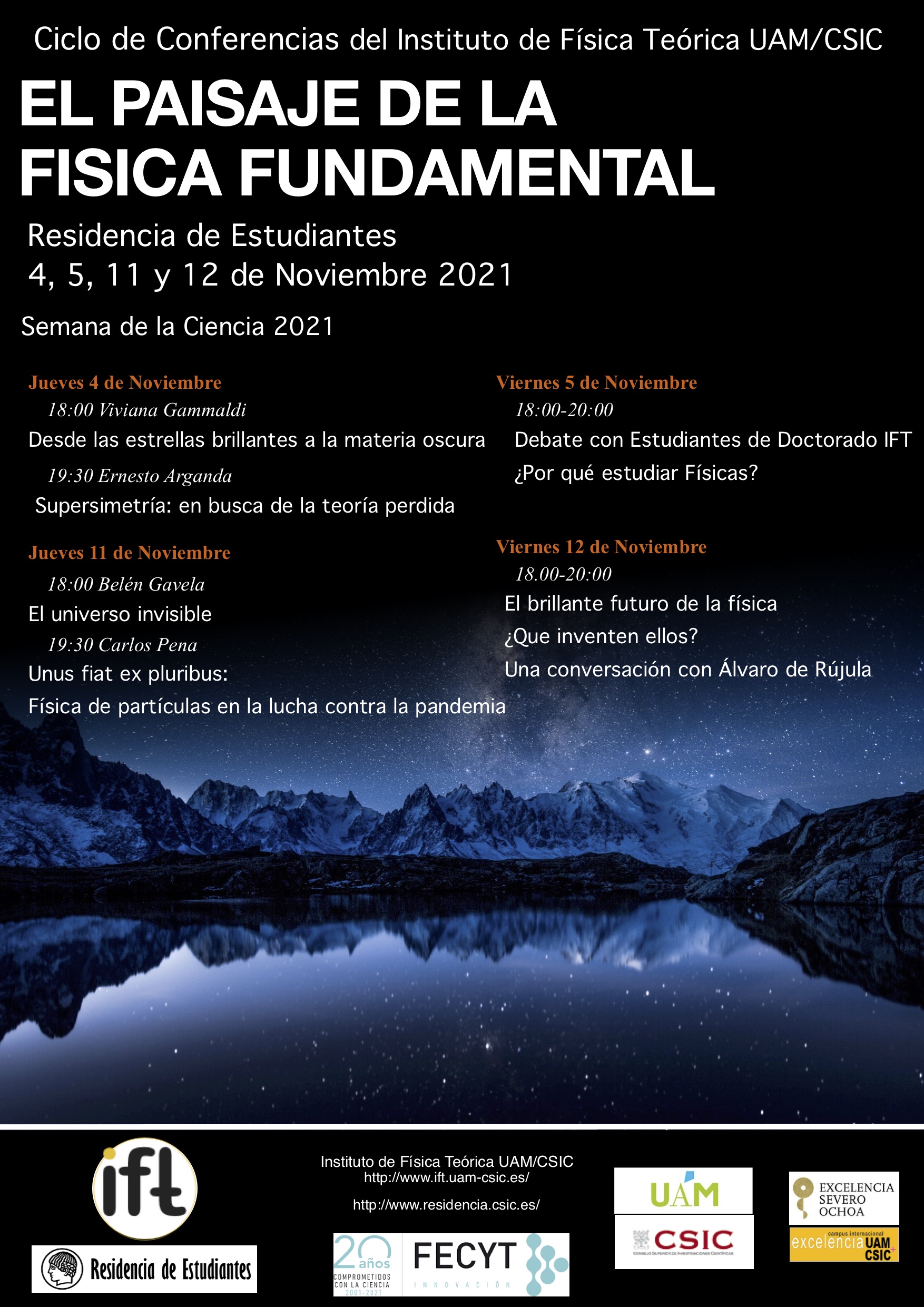 Poster del ciclo de conferencias "El paisaje de la Física Fundamental"